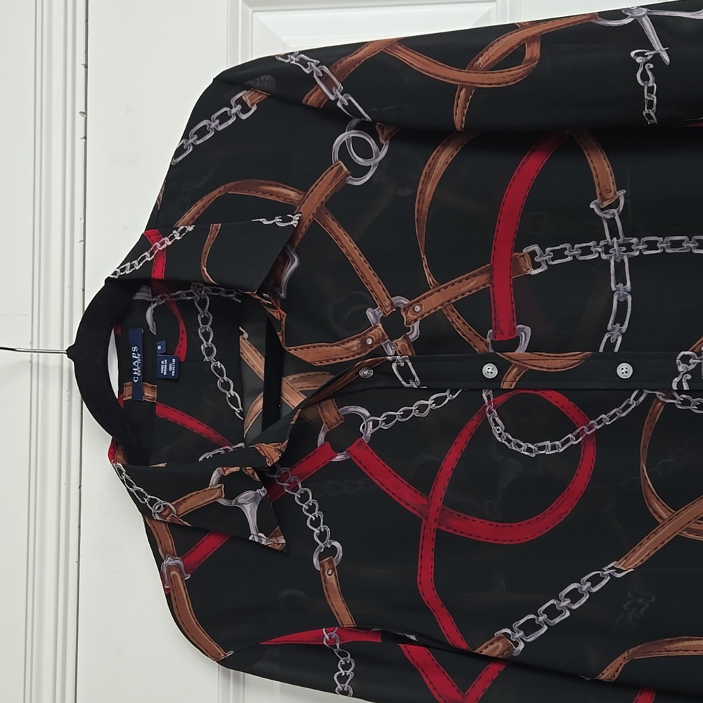 Chaps Belt And Chain Detailed Button Up - image 2